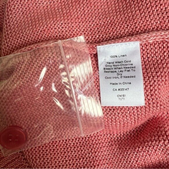 Talbots 100% Linen V-Neck Cardigan - PL - Picture 6 of 6